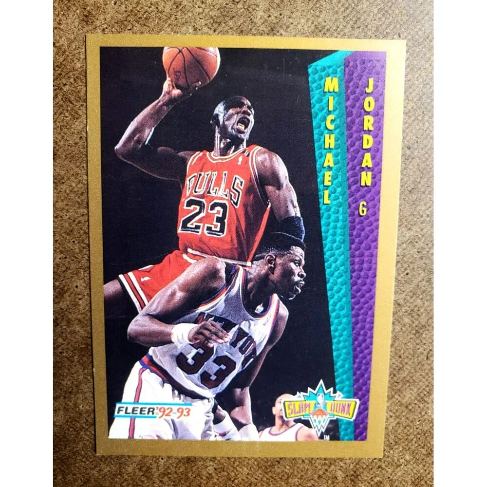 1992-93 Fleer MICHAEL JORDAN SLAM DUNK NBA Basketball Card 273 Chicago Bulls HOF
